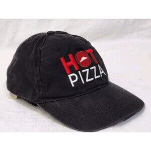Hot Pizza Pizza Hut Black Embroidered Adjustable Dad Hat Strapback Baseball Cap